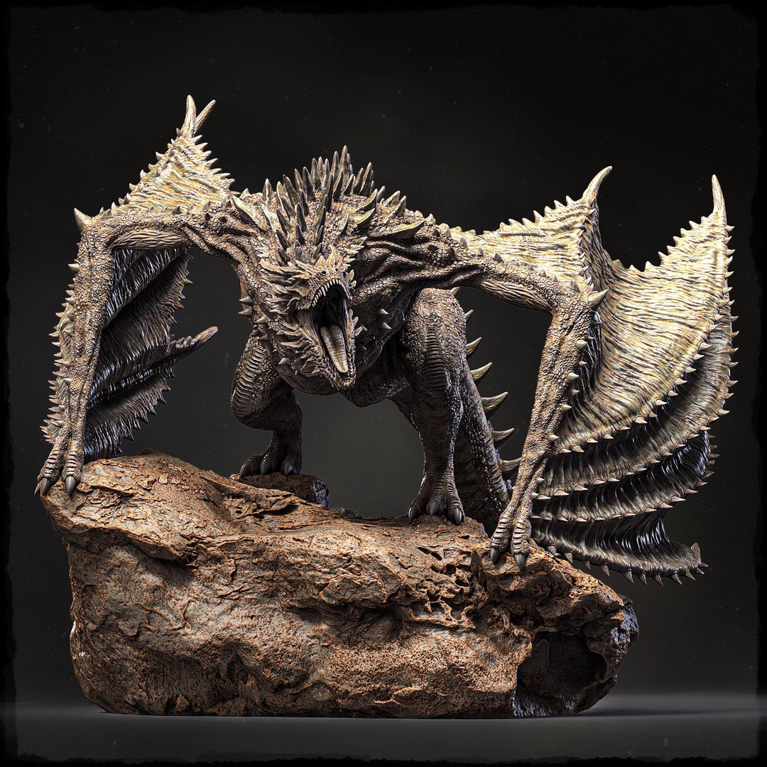 Elder Wyvern (4 sizes) D&amp;D 5e Unpainted Miniature | 250mm Long, 280mm Wing Span | Resin Dragon Statue