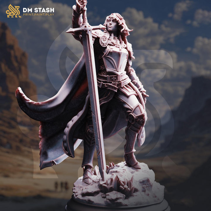 Female Paladin Oath of Devotion Ancients Vengeance Knight | 5 Scales | D&amp;D Unpainted Miniature