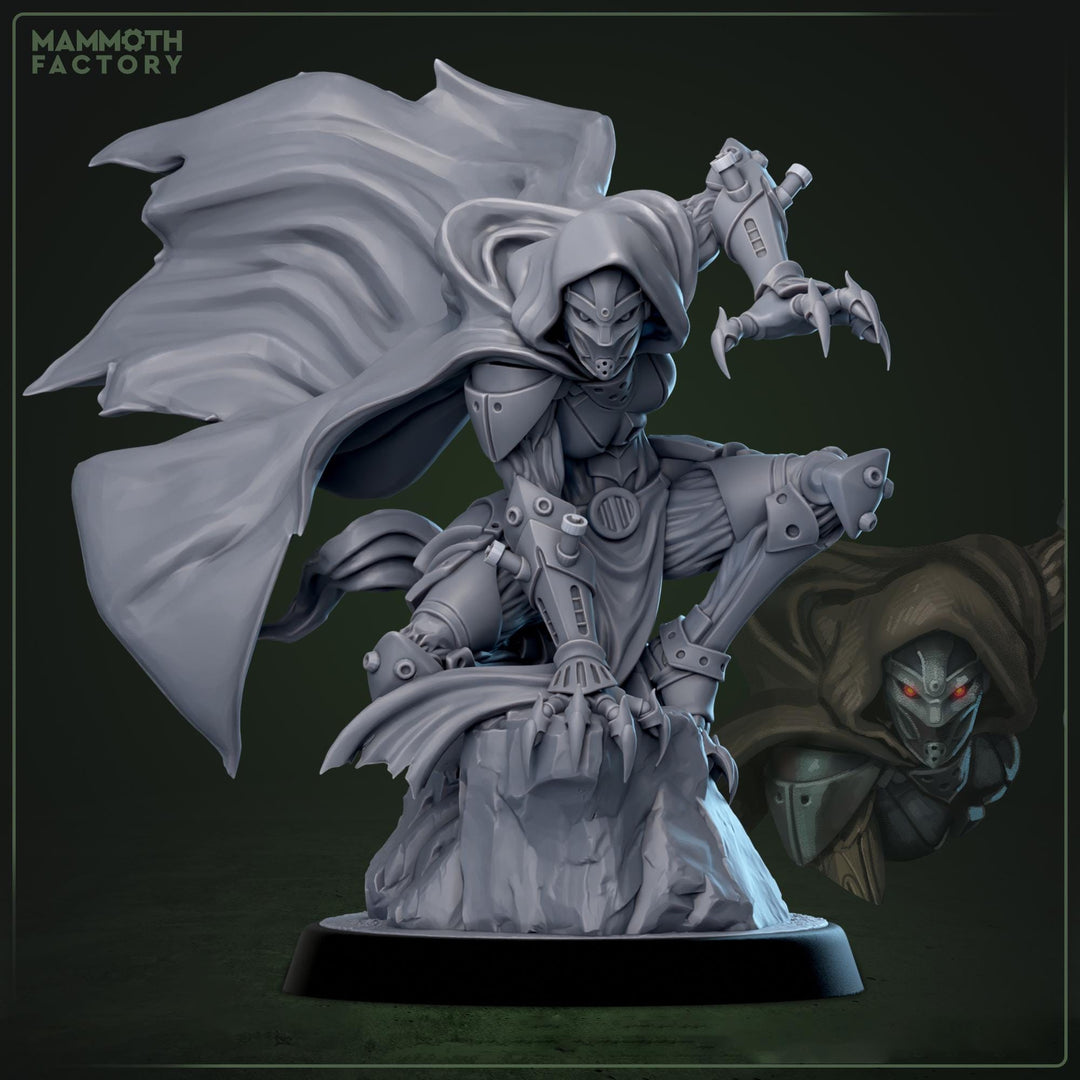Construct Rogue Assassin Monk Way of Shadow Ninja | 5 Scales | Unpainted Resin D&D Mini