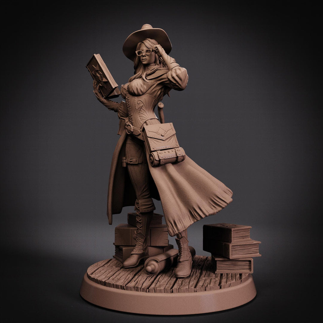 Female Wizard Miniature | Diviner Mage | PaintedOrNot Original Design | 28mm 32mm 54mm 75mm 100mm