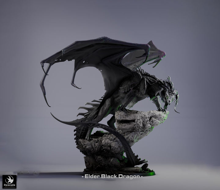 Black Dragon (4 sizes) D&amp;D 5e Unpainted Resin Miniature | 270mm Wing Span, 180mm Height | Pathfinder |