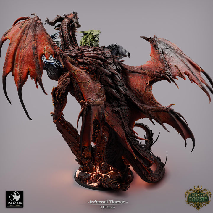 Tiamat God Dragon Queen of Chaos (3 sizes) D&amp;D Miniature | 415mm Wing Span,333mm Height |Figurine
