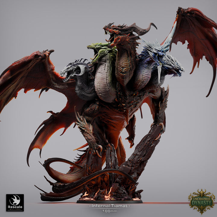 Tiamat God Dragon Queen of Chaos (3 sizes) D&amp;D Miniature | 415mm Wing Span,333mm Height |Figurine