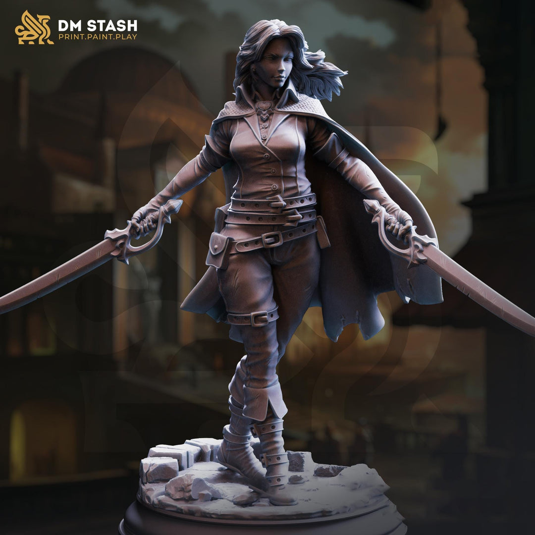 Human Female Rogue, Duelist, Thief, Swashbuckler | 5 Sizes /Scale Resin Mini | D&amp;D