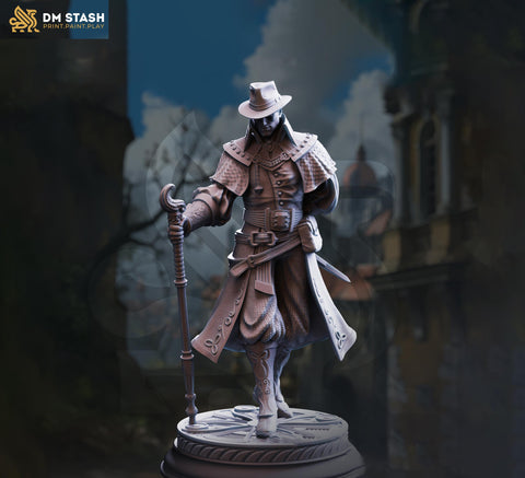 Human Fighter, Cleric Inquisitor, Witch Hunter | Unpainted Miniature | 5 Sizes /Scales | Pathfinder Figure | DnD |