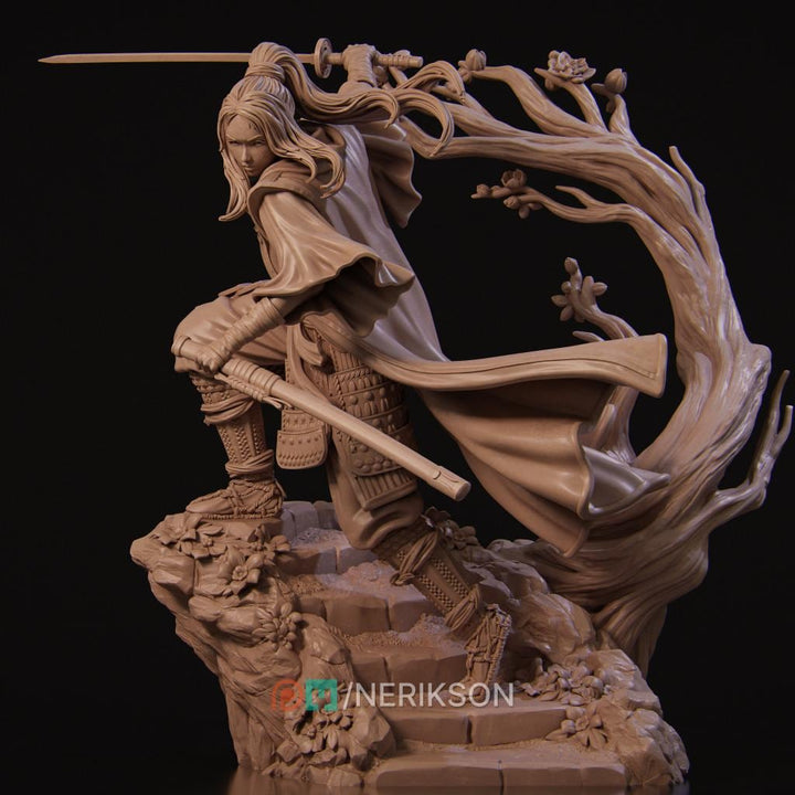 Female Samurai Fighter Kensei Monk Hero Ronin D&amp;D 5e Miniature 5 Scales Unpainted Resin