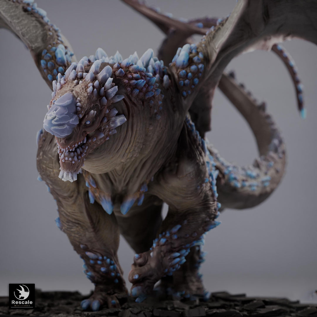 Adult Crystal Dragon UNPAINTED Miniature D&D 5e Pathfinder Gem Dragon 4 Sizes