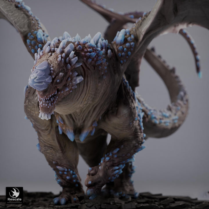 Adult Crystal Dragon UNPAINTED Miniature D&amp;D 5e Pathfinder Gem Dragon 4 Sizes