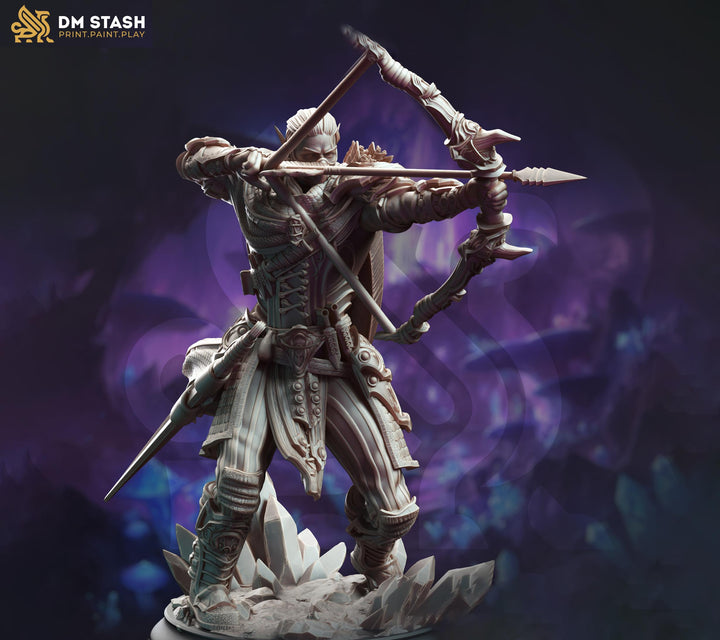 Elf Ranger, Fighter, Arcane Archer Sharpshooter | Unpainted Miniature | 5 Sizes /Scales | DnD