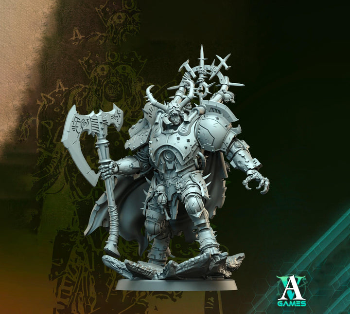 Sci-fi Hell Prince Armored Demon General Unpainted Miniature 5 Scales Infernal Tabletop RPG Mini