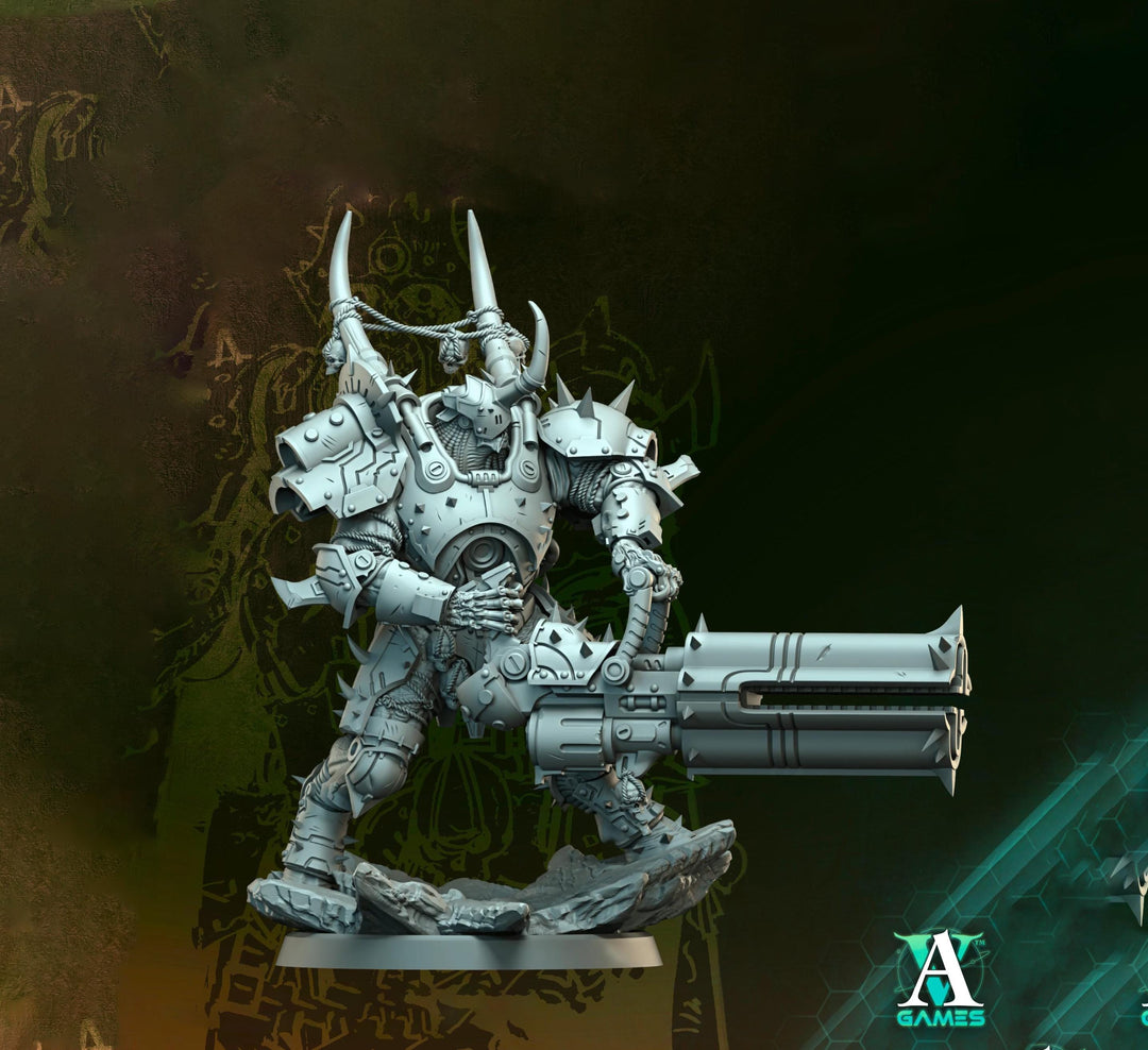 Void-Crusher Heavy Armored Hulk | Grimdark Sci-Fi Soldier | 5 Scales | Unpainted or Primed