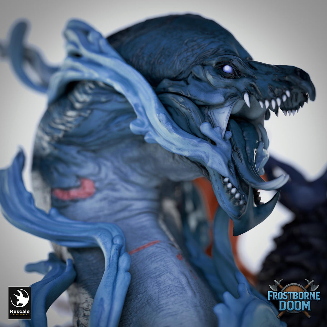 Ancient Elemental Dragon Greatwyrm Miniature Unpainted Resin D&amp;D 5e 2024 Pathfinder 5 Scales Boss