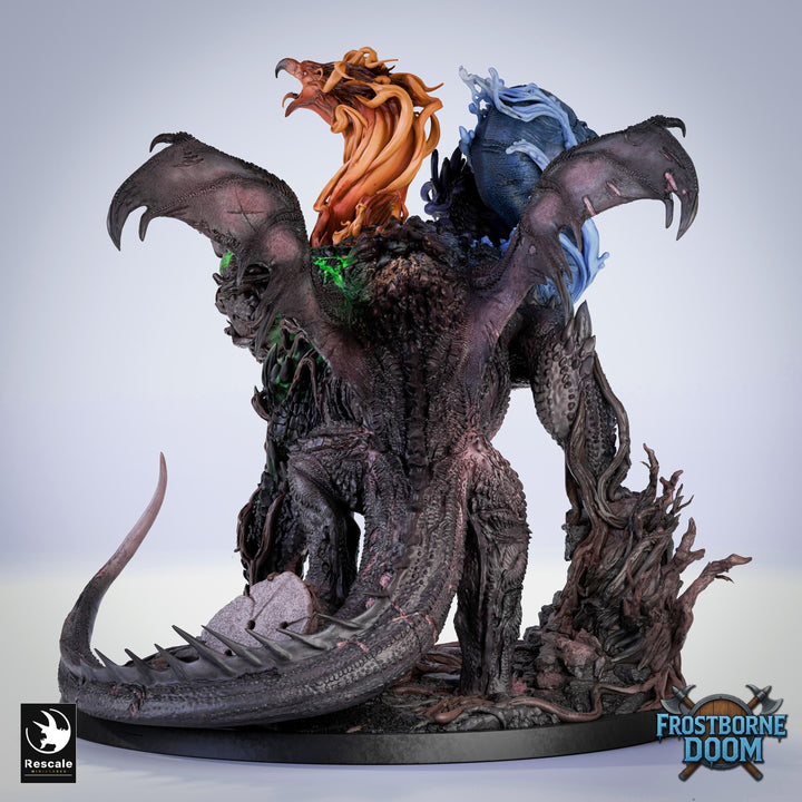 Ancient Elemental Dragon Greatwyrm Miniature Unpainted Resin D&amp;D 5e 2024 Pathfinder 5 Scales Boss