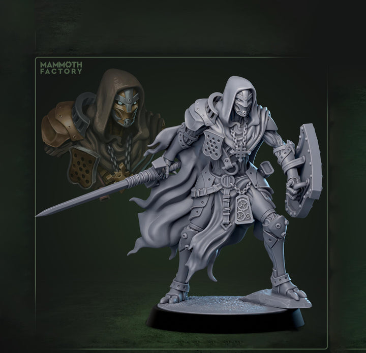 Forgeborn Templar Clockwork Knight Mechanical Paladin Fantasy Miniature for D&amp;D Pathfinder