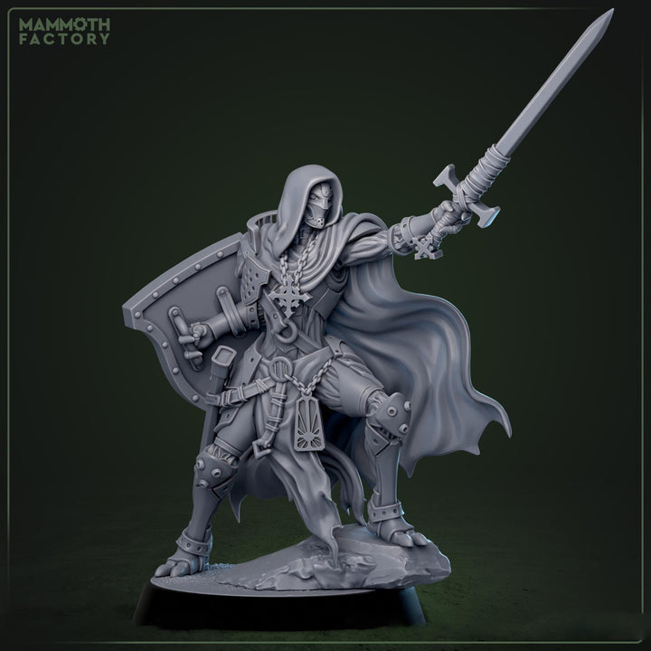 Forgeborn Templar Clockwork Knight Mechanical Paladin Fantasy Miniature for D&amp;D Pathfinder