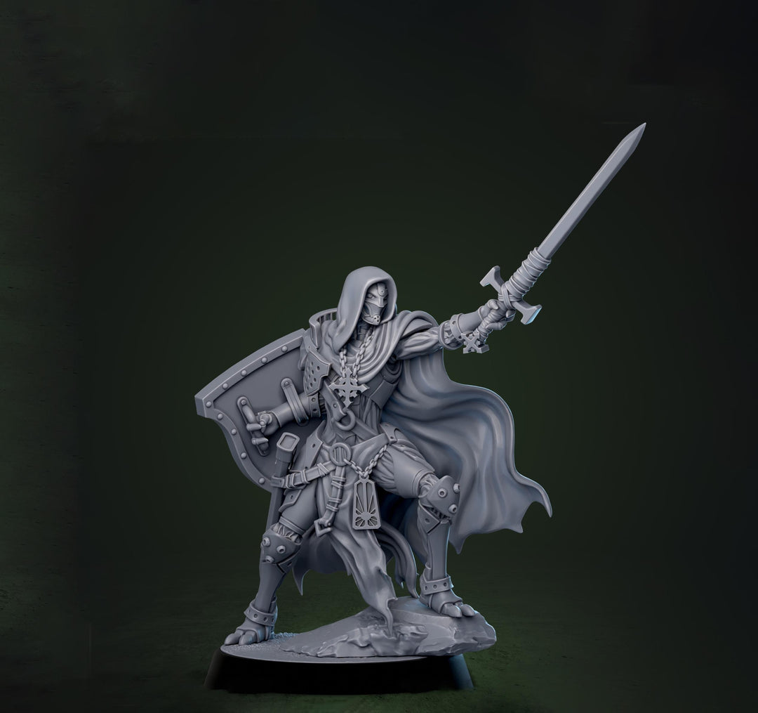 Forgeborn Templar Clockwork Knight Mechanical Paladin Fantasy Miniature for D&D Pathfinder