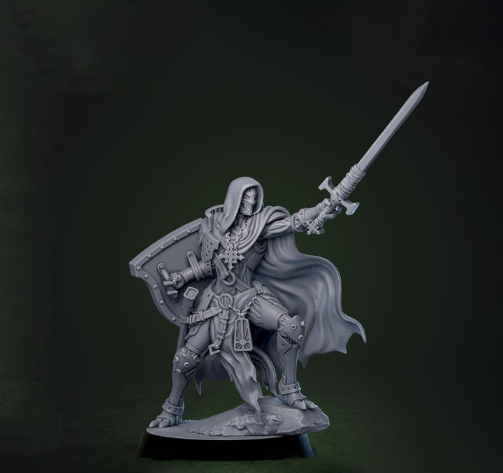 Forgeborn Templar Clockwork Knight Mechanical Paladin Fantasy Miniature for D&amp;D Pathfinder
