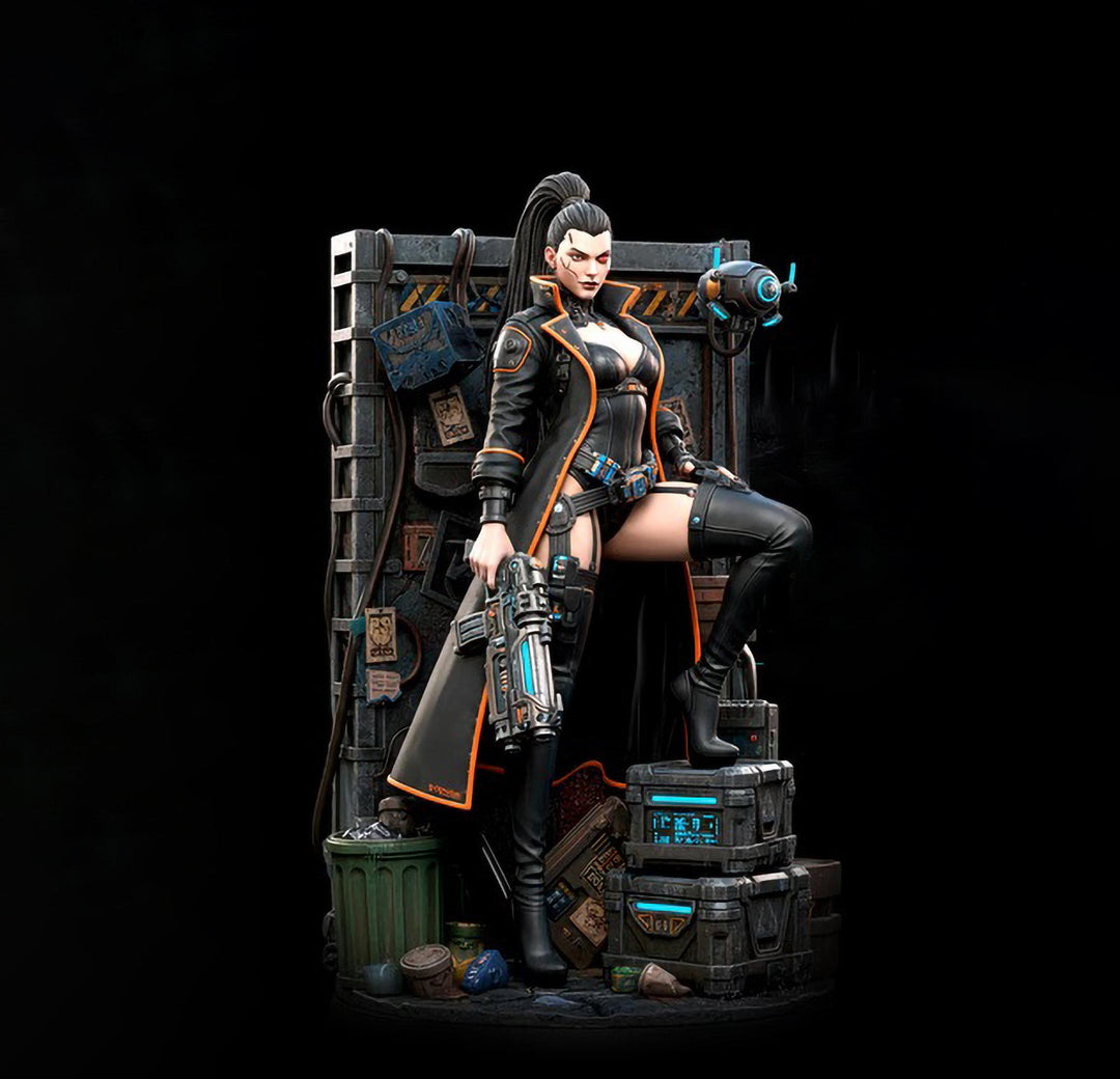 Cyber Stealth Operative Female Soldier Mini Sci-Fi Starfinder Topless Nude NSFW Model