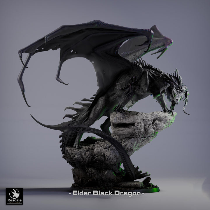 Black Dragon (4 sizes) D&amp;D 5e Unpainted Resin Miniature | 270mm Wing Span, 180mm Height | Pathfinder |