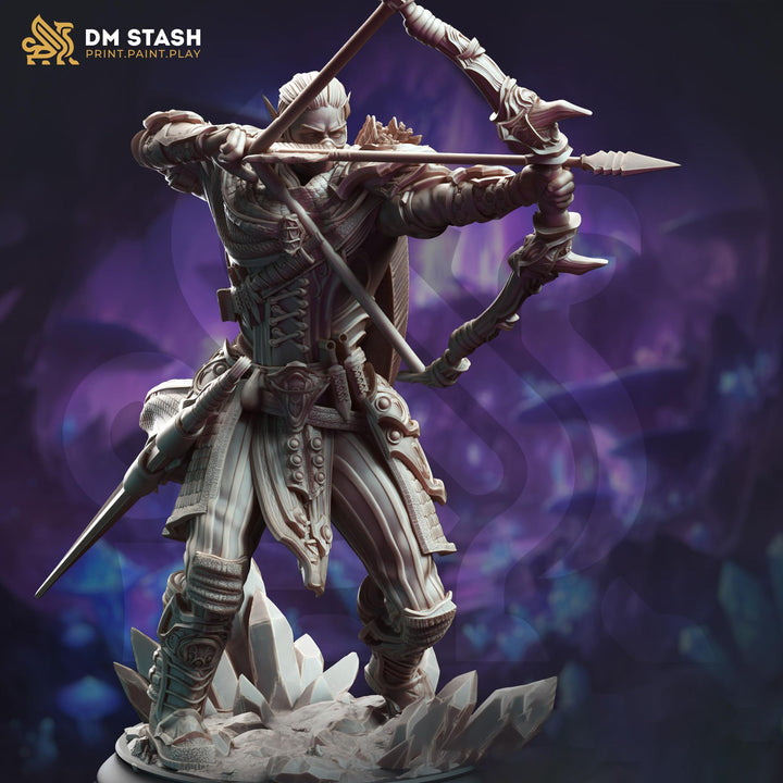 Elf Ranger, Fighter, Arcane Archer Sharpshooter | Unpainted Miniature | 5 Sizes /Scales | DnD