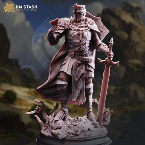 Human Fighter, Paladin, Knight PC / NPC D&D 5e | Unpainted Miniature | 5 Sizes /Scales | Pathfinder