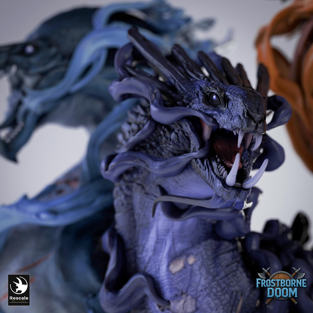 Ancient Elemental Dragon Greatwyrm Miniature Unpainted Resin D&amp;D 5e 2024 Pathfinder 5 Scales Boss