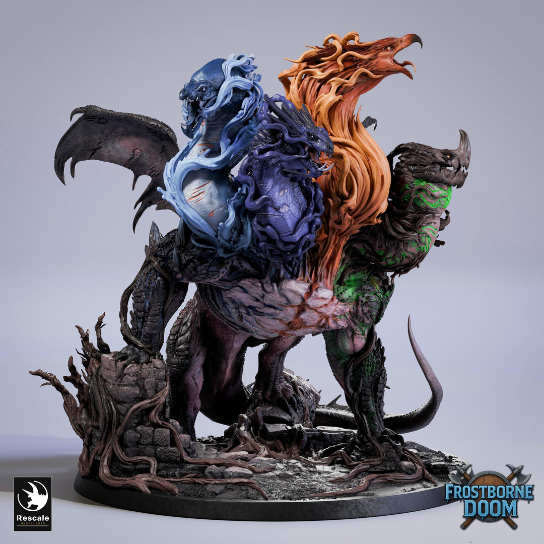 Ancient Elemental Dragon Greatwyrm Miniature Unpainted Resin D&amp;D 5e 2024 Pathfinder 5 Scales Boss