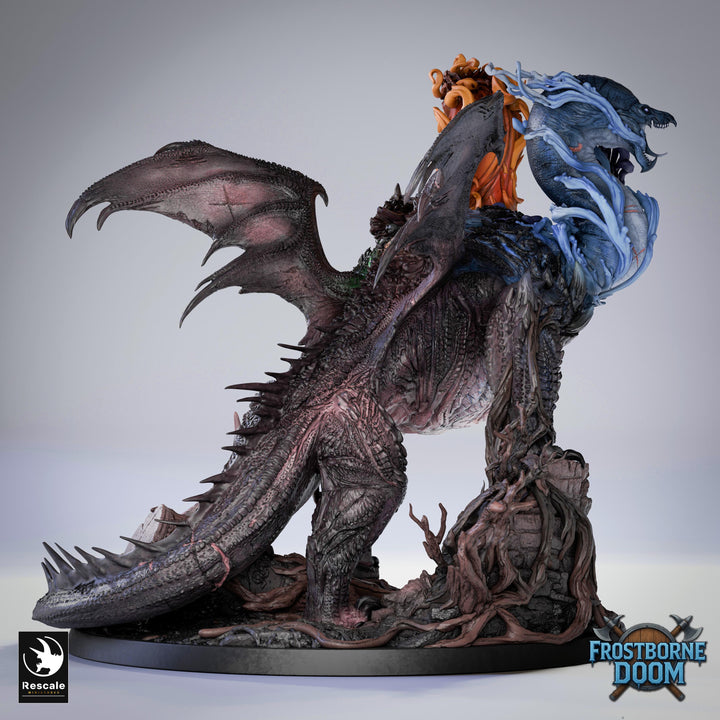 Ancient Elemental Dragon Greatwyrm Miniature Unpainted Resin D&amp;D 5e 2024 Pathfinder 5 Scales Boss