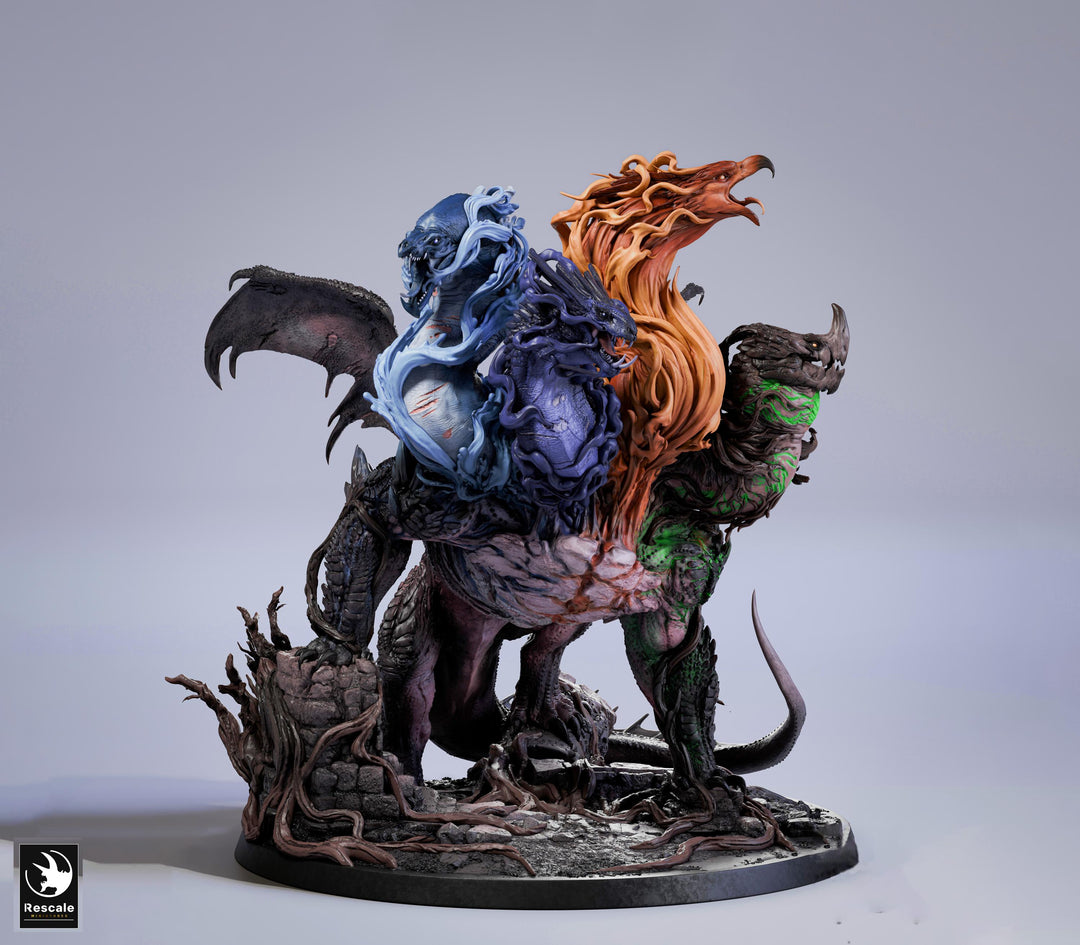 Ancient Elemental Dragon Greatwyrm Miniature Unpainted Resin D&D 5e 2024 Pathfinder 5 Scales Boss