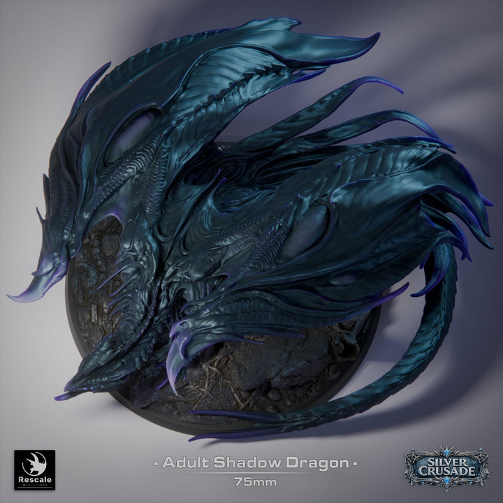 Gargantuan Shadow Dragon Miniature Multi-Scale Tabletop RPG D&amp;D 5e Pathfinder Fantasy Monster Dragon Statue