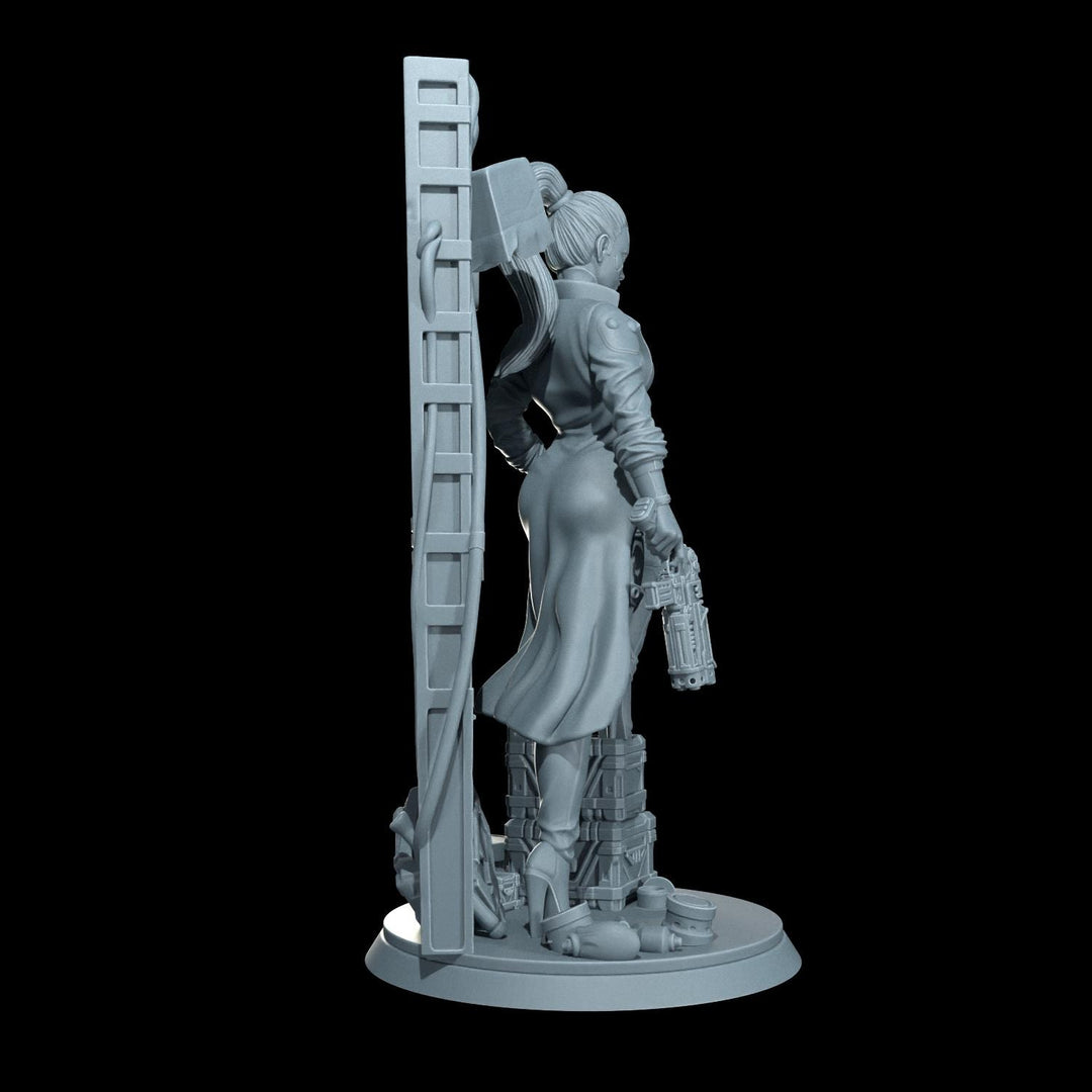 Cyber Stealth Operative Female Soldier Mini Sci-Fi Starfinder Topless Nude NSFW Model