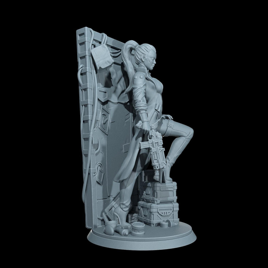 Cyber Stealth Operative Female Soldier Mini Sci-Fi Starfinder Topless Nude NSFW Model