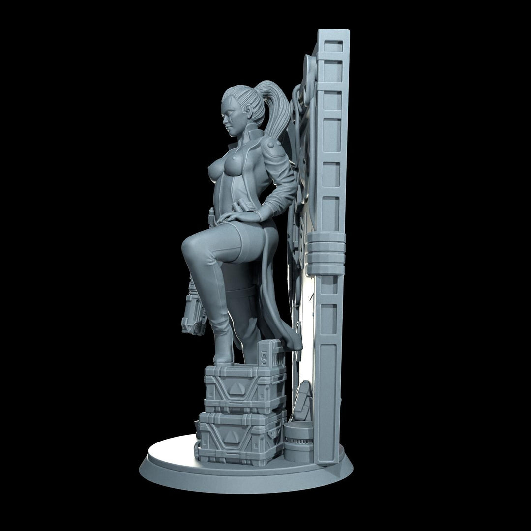 Cyber Stealth Operative Female Soldier Mini Sci-Fi Starfinder Topless Nude NSFW Model