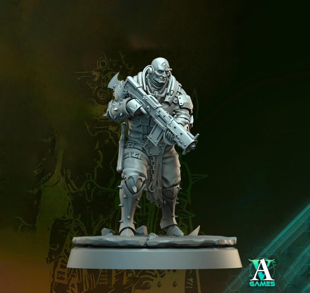 Grimdark Sci-Fi Soldier Hell Platoon Miniature, OPR Proxy, 3D Printed Tabletop Wargaming Mini