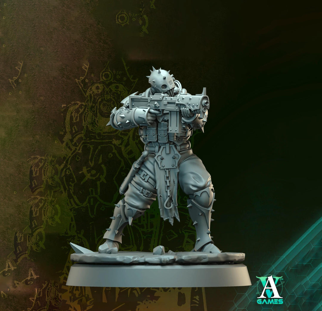 Grimdark Sci-Fi Soldier Hell Platoon Miniature, OPR Proxy, 3D Printed Tabletop Wargaming Mini