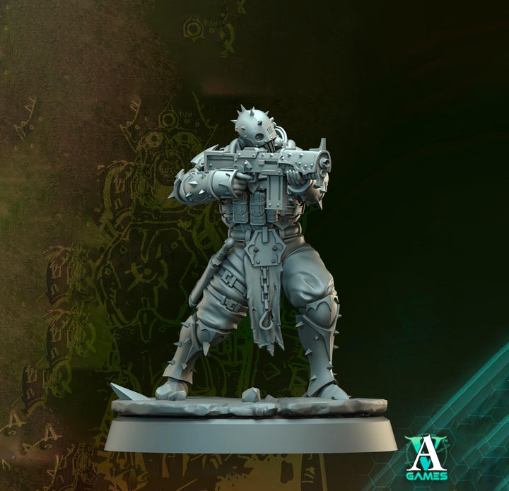 Grimdark Sci-Fi Soldier Hell Platoon Miniature, OPR Proxy, 3D Printed Tabletop Wargaming Mini