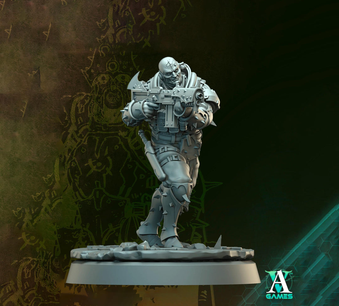 Grimdark Sci-Fi Soldier Hell Platoon Miniature, OPR Proxy, 3D Printed Tabletop Wargaming Mini