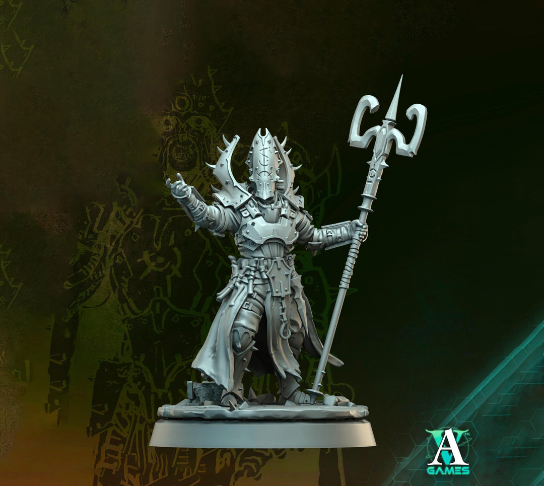 Grimdark Sci-Fi Hell Platoon Priest Miniature, OPR Proxy, 3D Printed Tabletop Wargaming Mini