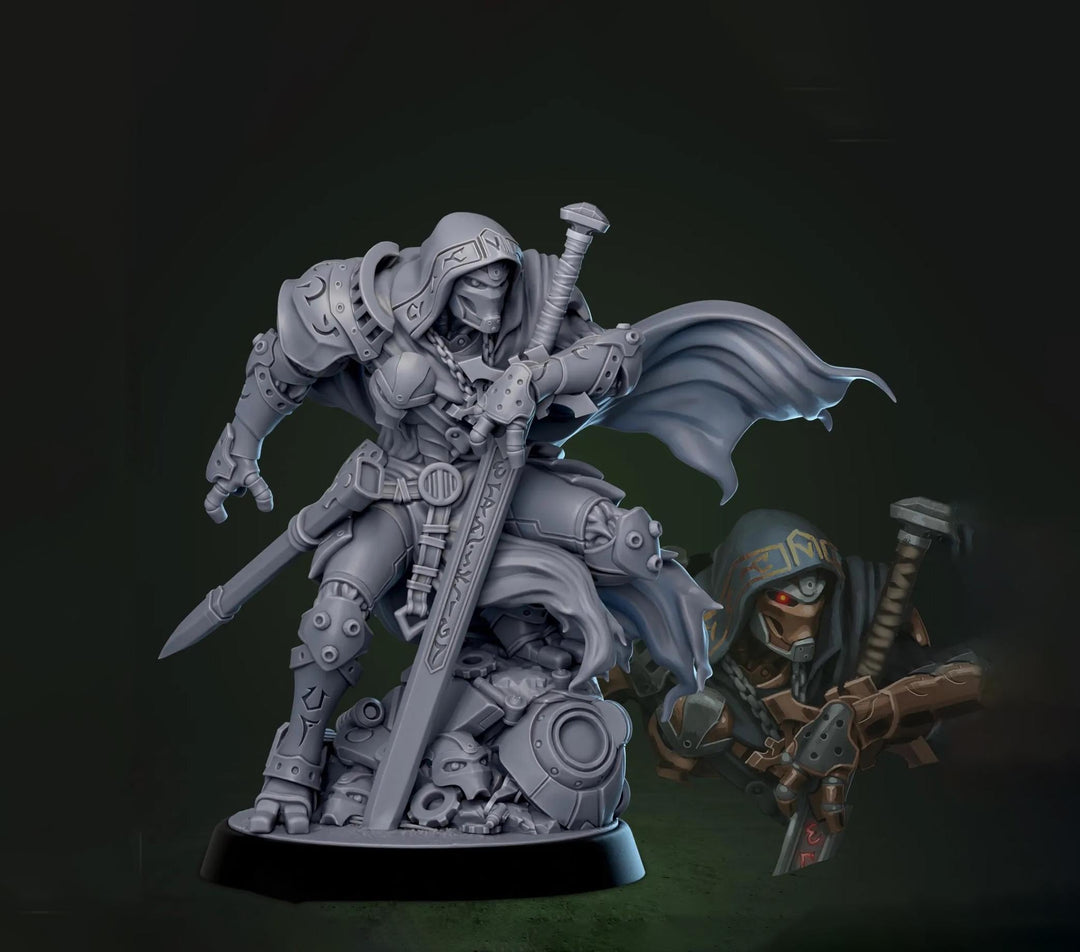 Hooded Knight Errant Miniature Resin RPG Character DnD Pathfinder Tabletop Wargame Figure Unpainted