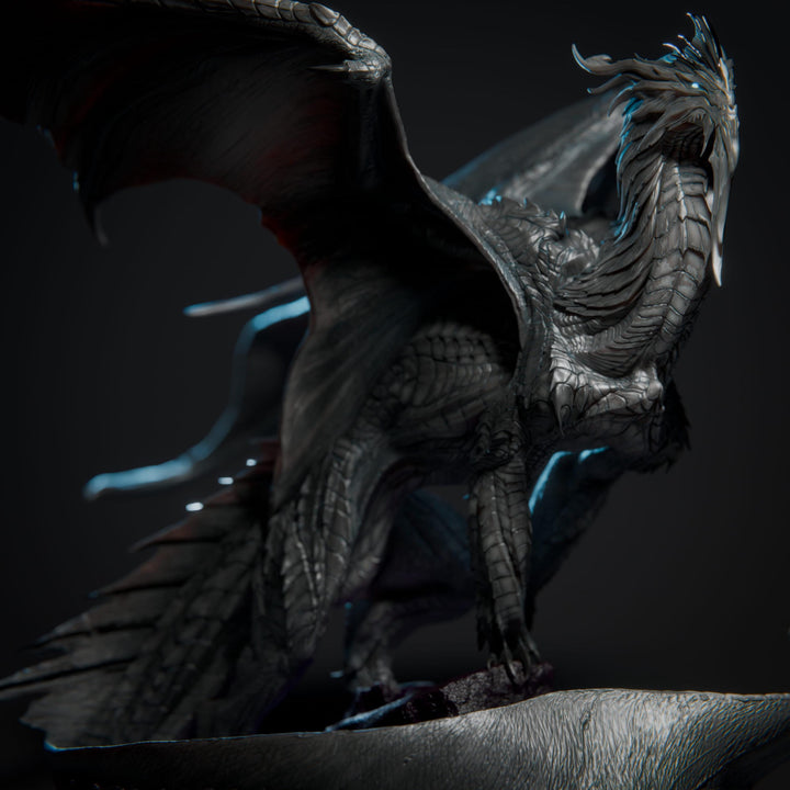 Ancient Silver Dragon Wyrm Miniature 4 Sizes Metallic DnD 5e Pathfinder Resin Unpainted