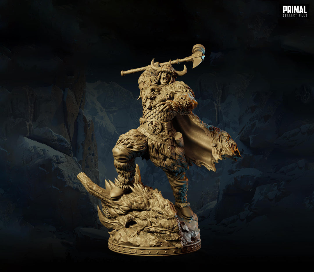 Frost Barbarian Warrior Miniature Path of the Berserker DnD 5e Resin 5 Sizes