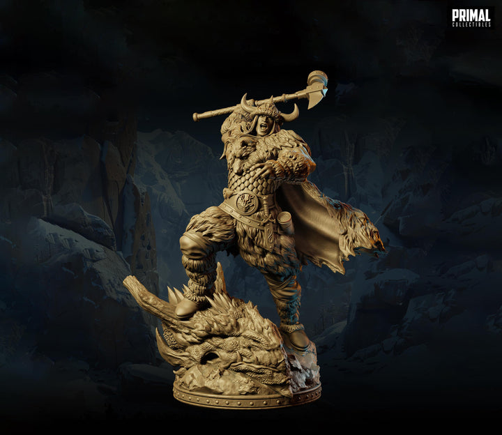 Frost Barbarian Warrior Miniature Path of the Berserker DnD 5e Resin 5 Sizes