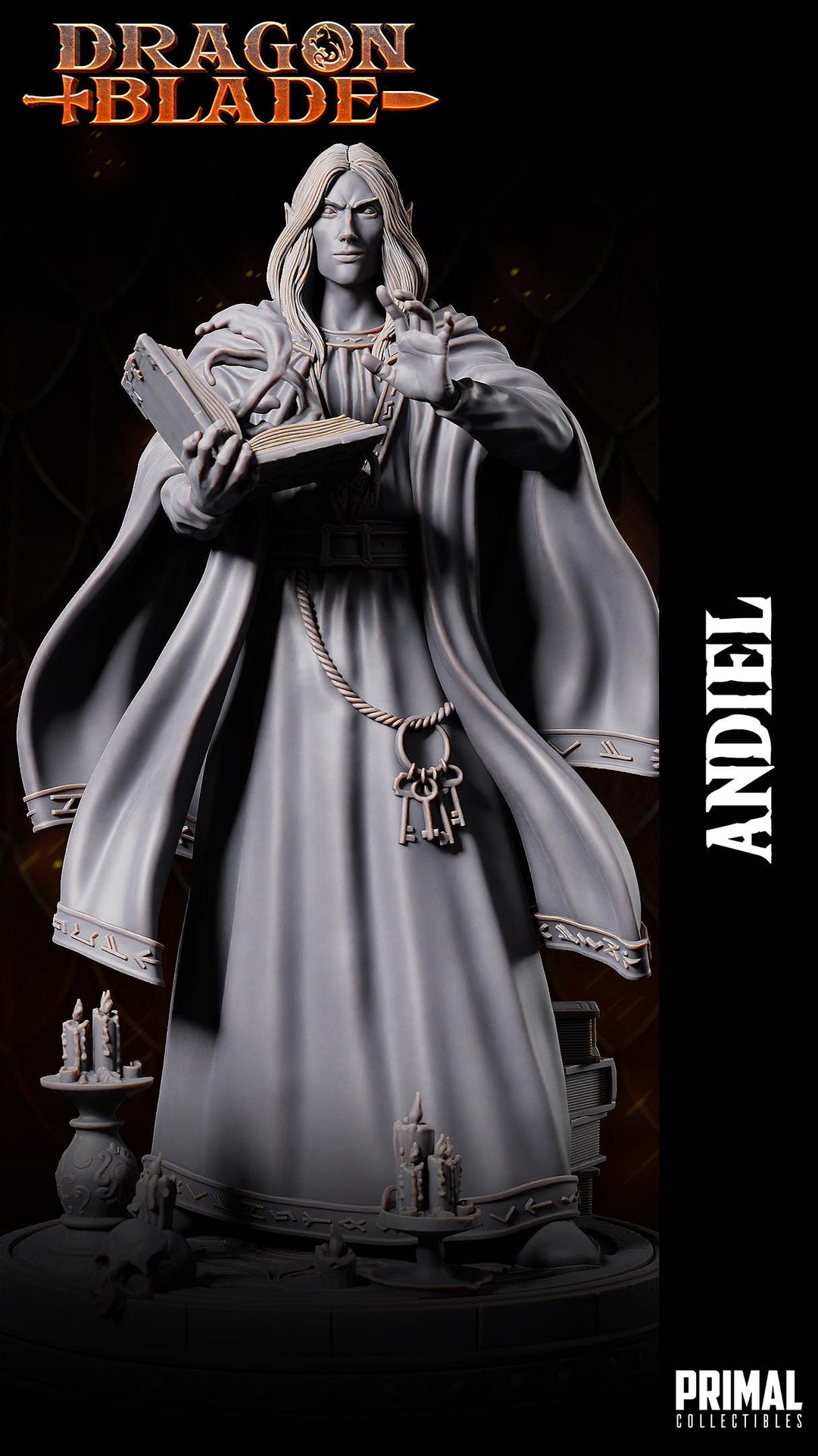 Elf Wizard Miniature UNPAINTED Resin Spellcaster Mage DnD 5e Pathfinder RPG Figurine