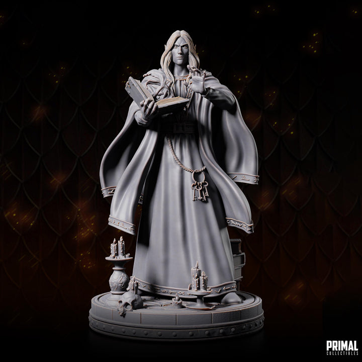 Elf Wizard Miniature UNPAINTED Resin Spellcaster Mage DnD 5e Pathfinder RPG Figurine