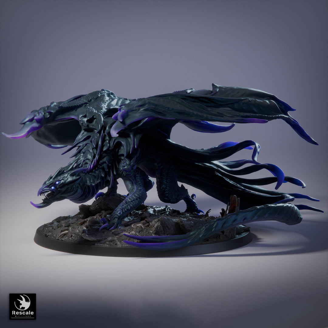 Gargantuan Shadow Dragon Miniature Multi-Scale Tabletop RPG D&D 5e Pathfinder Fantasy Monster Dragon Statue