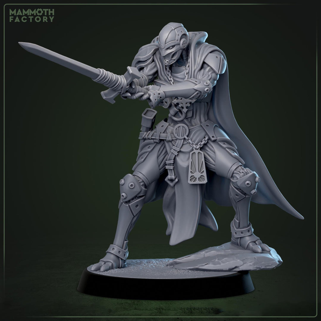 Forgeborn Templar Clockwork Knight Mechanical Paladin Fantasy Miniature for D&amp;D Pathfinder