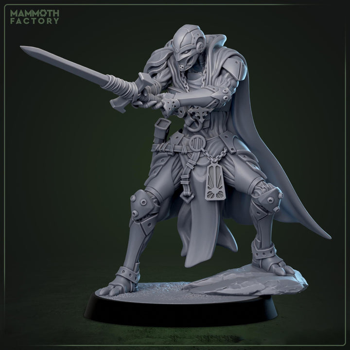 Forgeborn Templar Clockwork Knight Mechanical Paladin Fantasy Miniature for D&amp;D Pathfinder