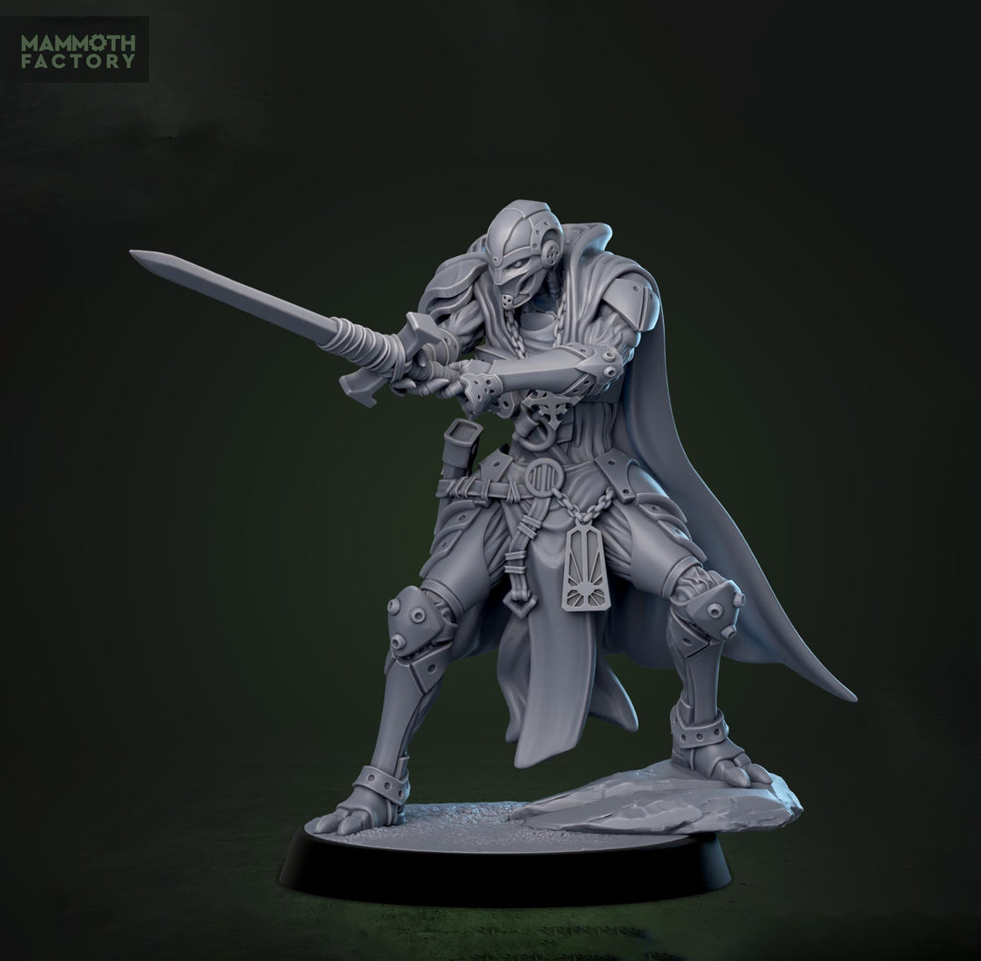Forgeborn Templar Clockwork Knight Mechanical Paladin Fantasy Miniature for D&D Pathfinder