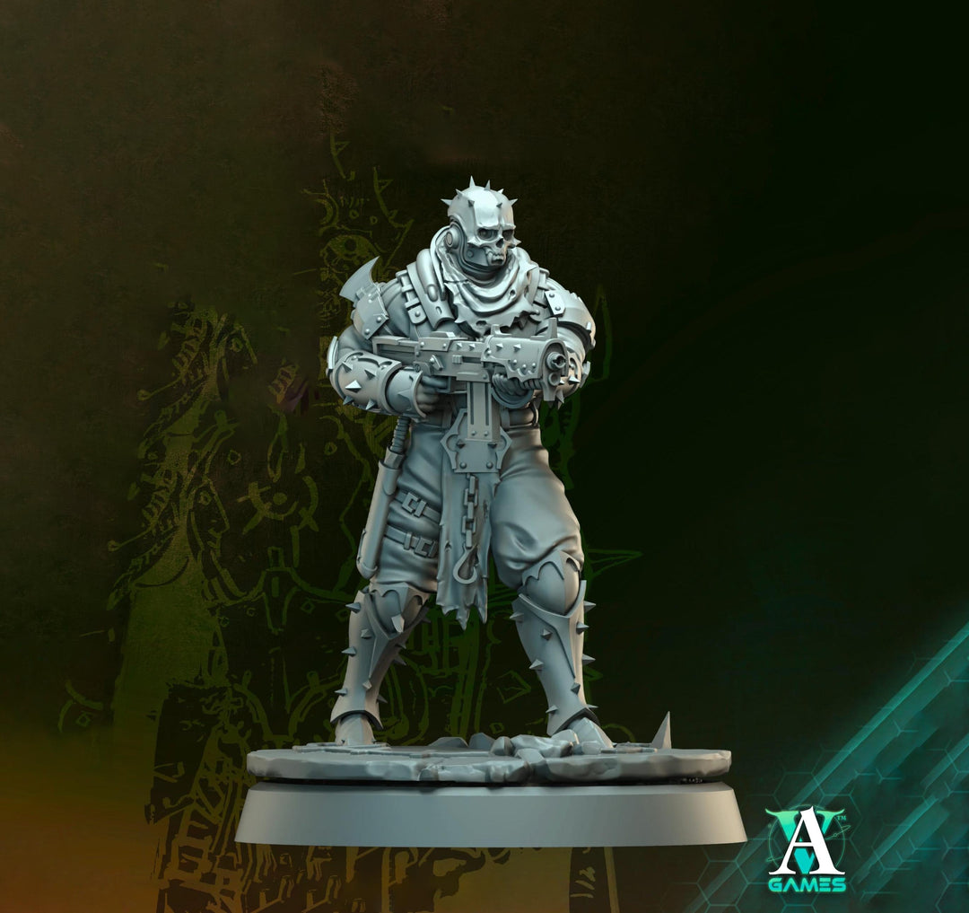 Grimdark Sci-Fi Soldier Hell Platoon Miniature, OPR Proxy, 3D Printed Tabletop Wargaming Mini