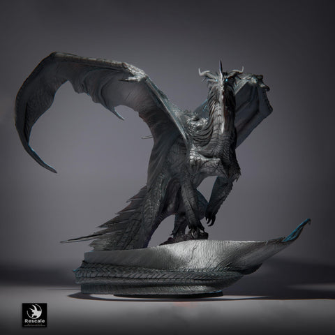 Ancient Silver Dragon Wyrm Miniature 4 Sizes Metallic DnD 5e Pathfinder Resin Unpainted